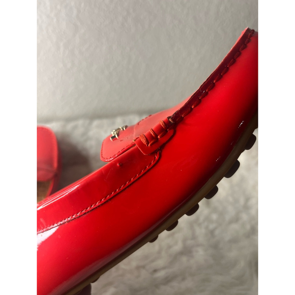 Kate Spade Cow Leather Slip on Loafer Shoes Women Size 9B Blood Orange - Picture 6 of 12